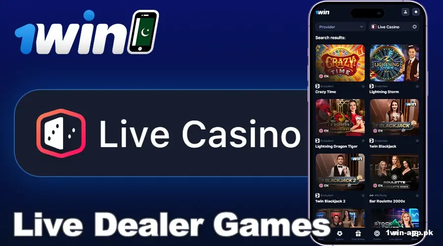 Play live casino at 1win PK app